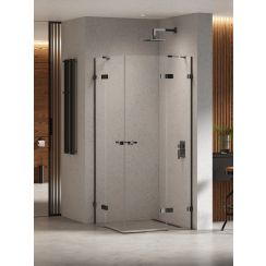 New Trendy Eventa Black Chrome cabina de ducha 110x100 cm rectangular negro brillo/vidrio transparente EXK-6222