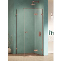 New Trendy Eventa Copper Shine cabina de ducha 120x120 cm cuadrada cobre brillo/vidrio transparente EXK-6429