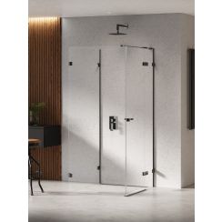New Trendy Eventa Black Chrome cabina de ducha 90x90 cm cuadrada negro brillo/vidrio transparente EXK-6281