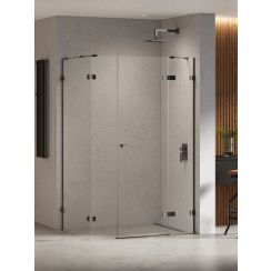 New Trendy Eventa Black Chrome cabina de ducha 150x100 cm rectangular negro brillo/vidrio transparente EXK-6247
