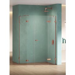 New Trendy Eventa Copper Shine cabina de ducha 130x80 cm rectangular cobre brillo/vidrio transparente EXK-6458