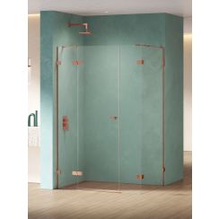 New Trendy Eventa Copper Shine cabina de ducha 130x90 cm rectangular cobre brillo/vidrio transparente EXK-6463