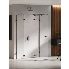 New Trendy Eventa Black Chrome cabina de ducha 100x90 cm rectangular negro brillo/vidrio transparente EXK-6258