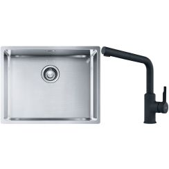 Conjunto fregadero de acero Franke Box 127.0453.660, grifo de cocina Franke Urban 115.0627.523