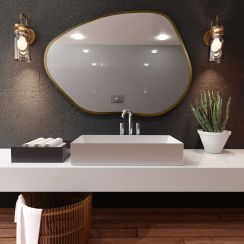 Baltica Design Bright Stain I espejo 70x50 cm con iluminación oro 5904107916958