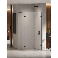 New Trendy Eventa Black Chrome ścianka prysznicowa walk-in 130 cm czarny chrom połysk/szkło przezroczyste EXK-6313