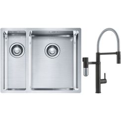 Conjunto grifo de cocina Franke Vital Semi-Pro 120.0621.313, fregadero de acero Franke Box 127.0369.916