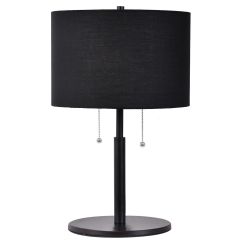 Light Prestige Fogo lámpara de sobremesa 2x15 W negro LP03042TBK