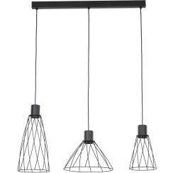 TK Lighting Modesto lámpara colgante 3x10 W negro 10149