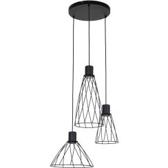 TK Lighting Modesto lámpara colgante 3x10 W negro 10187