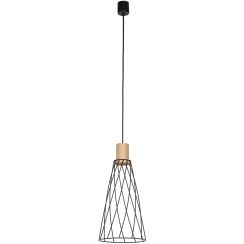 TK Lighting Modesto lámpara colgante 1x10 W negro-madera 10157