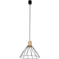 TK Lighting Modesto lámpara colgante 1x10 W negro-madera 10156