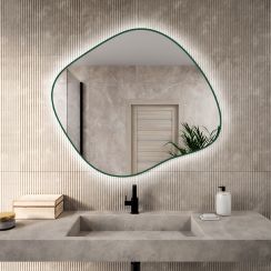 Baltica Design Bright Stain III espejo 100x86 cm con iluminación verde 5904107932484