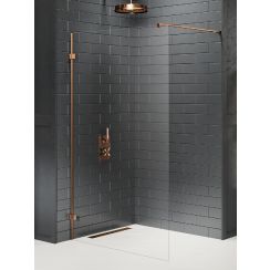 New Trendy Avexa Copper Brushed ścianka prysznicowa walk-in 130 cm miedź szczotkowana/szkło przezroczyste EXK-7140