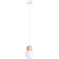 Sollux Lighting Pekka lámpara colgante 1x8 W blanco-madera SL.1390