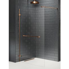 New Trendy Avexa Copper Brushed ścianka prysznicowa walk-in 130 cm miedź szczotkowana/szkło przezroczyste EXK-7162