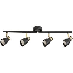 Rabalux Lilou lámpara de techo 4x25 W negro-oro 73050