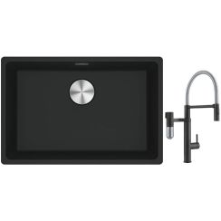 Conjunto grifo de cocina Franke Vital Semi-Pro 120.0621.313, fregadero de granito Franke Maris 125.0686.723
