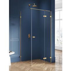 New Trendy Avexa Gold Brushed kabina prysznicowa 120x100 cm prostokątna prawa złoty szczotkowany/szkło przezroczyste EXK-1771