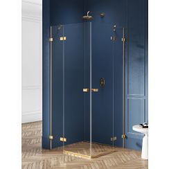 New Trendy Avexa Gold Brushed kabina prysznicowa 120x100 cm prostokątna złoty szczotkowany/szkło przezroczyste EXK-1790