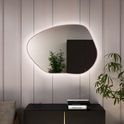 Baltica Design Bright Stain I espejo 80x57 cm con iluminación rosa 5904107931340