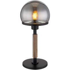 Globo Lighting Haku lámpara de sobremesa 1x40 W negro-ahumado-madera 21954S