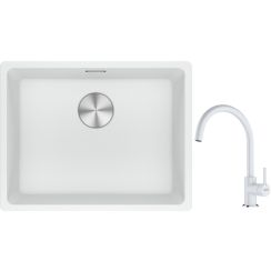 Conjunto fregadero de granito Franke Maris 125.0686.719, grifo de cocina Franke Lina 115.0626.024