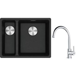 Conjunto fregadero de granito Franke Maris 125.0687.269, grifo de cocina Franke Lina 115.0693.228