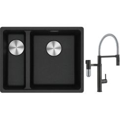 Conjunto grifo de cocina Franke Vital Semi-Pro 120.0621.313, fregadero de granito Franke Maris 125.0687.269
