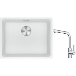 Conjunto fregadero de granito Franke Maris 125.0686.719, grifo de cocina Franke Lina 115.0693.230