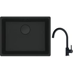 Conjunto fregadero de granito Franke Maris 125.0697.759, grifo de cocina Franke Lina 115.0626.020