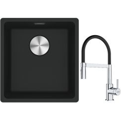 Conjunto fregadero de granito Franke Maris 125.0687.248, grifo de cocina Franke Lina 115.0626.085