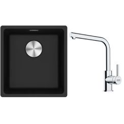 Conjunto fregadero de granito Franke Maris 125.0687.249, grifo de cocina Franke Lina 115.0693.230