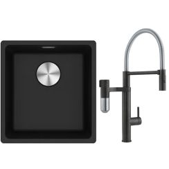 Conjunto grifo de cocina Franke Vital Semi-Pro 120.0621.313, fregadero de granito Franke Maris 125.0687.249