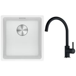 Conjunto fregadero de granito Franke Maris 125.0687.251, grifo de cocina Franke Lina 115.0626.020