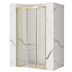 Rea Alex puerta de ducha 120 cm corredera oro cepillado/vidrio transparente REA-K2501