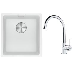 Conjunto fregadero de granito Franke Maris 125.0687.251, grifo de cocina Franke Lina 115.0693.228