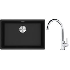 Conjunto fregadero de granito Franke Maris 125.0686.724, grifo de cocina Franke Lina 115.0693.228