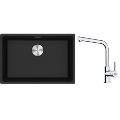 Conjunto fregadero de granito Franke Maris 125.0686.724, grifo de cocina Franke Lina 115.0693.230