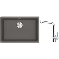 Conjunto fregadero de granito Franke Maris 125.0686.725, grifo de cocina Franke Lina 115.0712.420