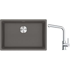 Conjunto fregadero de granito Franke Maris 125.0686.725, grifo de cocina Franke Lina 115.0693.230