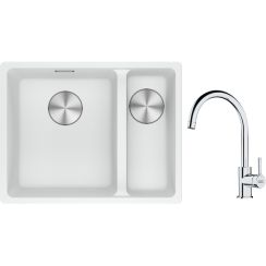 Conjunto fregadero de granito Franke Maris 125.0687.267, grifo de cocina Franke Lina 115.0693.228