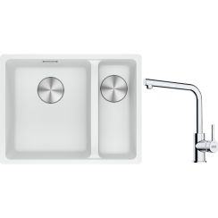 Conjunto fregadero de granito Franke Maris 125.0687.267, grifo de cocina Franke Lina 115.0712.420