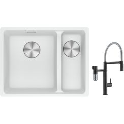 Conjunto grifo de cocina Franke Vital Semi-Pro 120.0621.313, fregadero de granito Franke Maris 125.0687.267