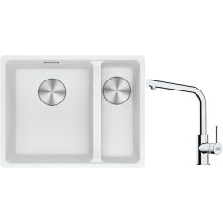 Conjunto fregadero de granito Franke Maris 125.0687.267, grifo de cocina Franke Lina 115.0693.230