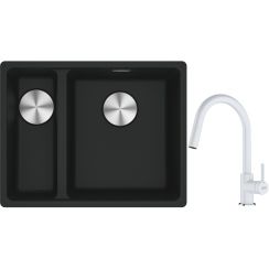 Conjunto fregadero de granito Franke Maris 125.0687.268, grifo de cocina Franke Lina 115.0626.081