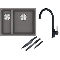 Conjunto fregadero de granito Franke Maris 125.0687.270, grifo de cocina Franke Lina 115.0626.020