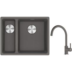 Conjunto fregadero de granito Franke Maris 125.0687.270, grifo de cocina Franke Lina 115.0626.022