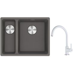 Conjunto fregadero de granito Franke Maris 125.0687.270, grifo de cocina Franke Lina 115.0626.024