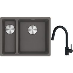 Conjunto fregadero de granito Franke Maris 125.0687.270, grifo de cocina Franke Lina 115.0626.055